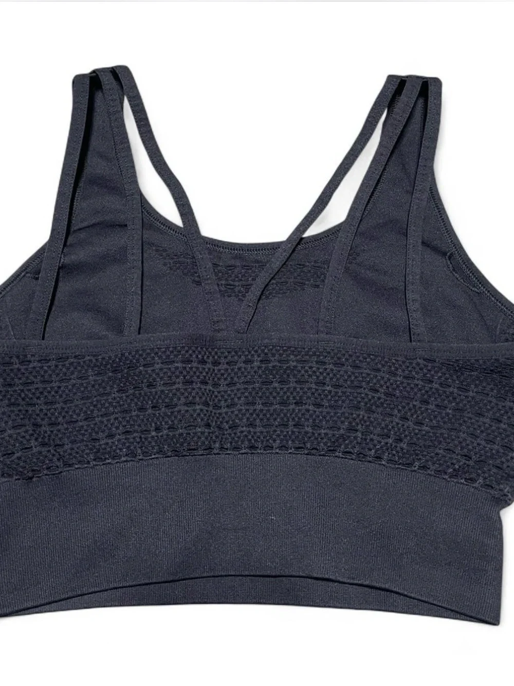 Gymshark Black Seamless Racerback Sports Bra with Logo size Medium